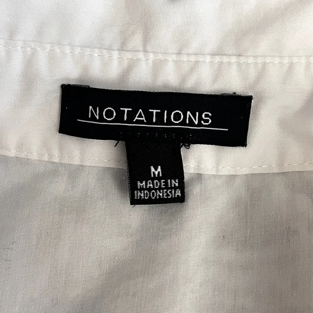 Notations Romantic Victorian White Pleated Front Button-Down Shirt Medium